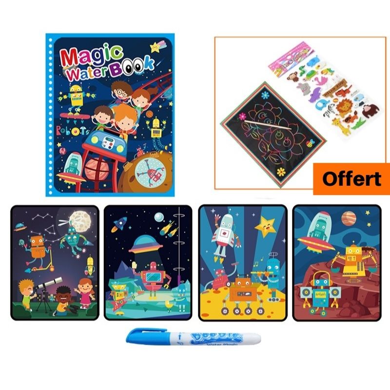 Livre de peinture à l'eau magique pour enfants, jeux pour bébés, jouets  Montessori, coloriage, nettoyage