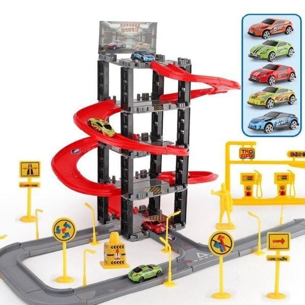 Scratch Garage Jeux En Bois – Circuit Voiture Jouet – Parking