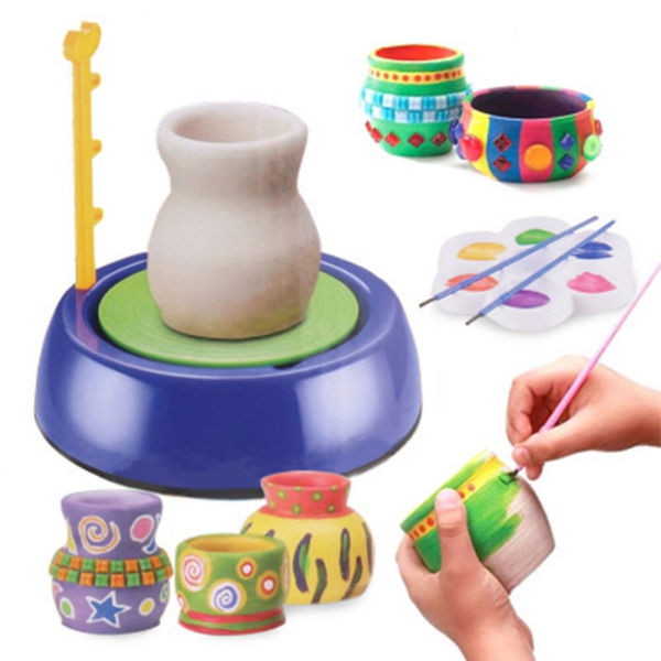 Roue de poterie de tournesol pour enfants - Kit de tour de poterie pour  enfants avec argile sculptante, argile naturelle séchée à l'air, outils  d'artisanat, arts et artisanat, kits d'artisanat pour enfants