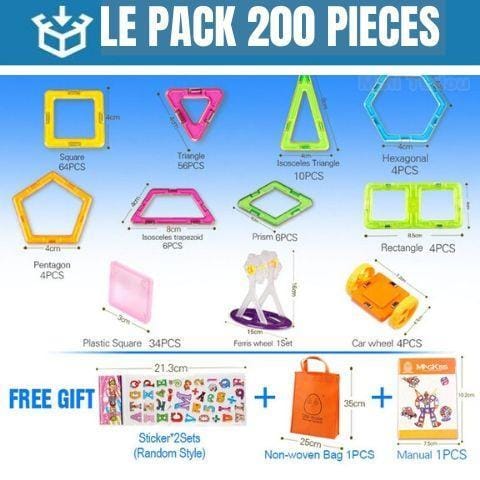 Construction Magnetique Enfant Jeu de Magnetique Bloc de Construction  Magnétique Jeux Aimanté Enfant 122PCS Bloc Construction Magnetique Jeux