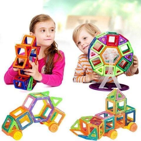 Jeu de blocs de Construction magnétique Montessori pour enfants de
