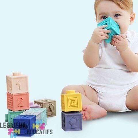 Jouet pour bébé à attraper en forme de balle, jouets de dentition  sensoriels, anneau de dentition