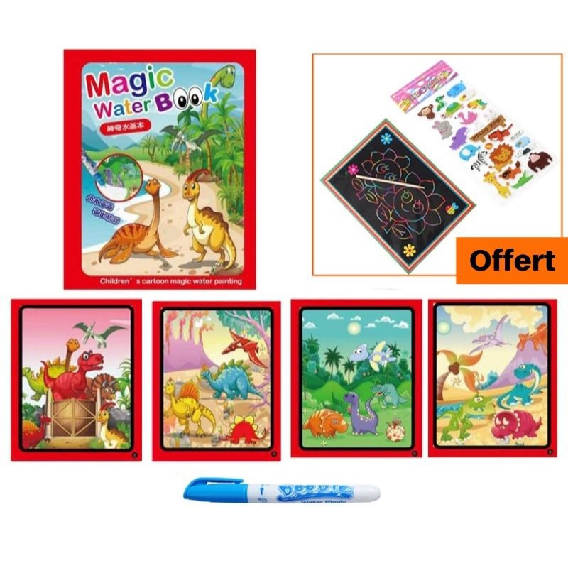 Livre de coloriage magique réutilisable pour enfants, dessin à l'eau,  éducation sensorielle précoce, cadeau d'anniversaire, jouets Montessori,  offre spéciale