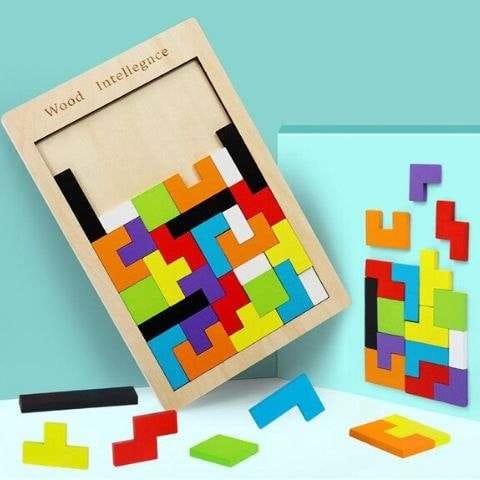 Puzzle Tetris en bois Montessori