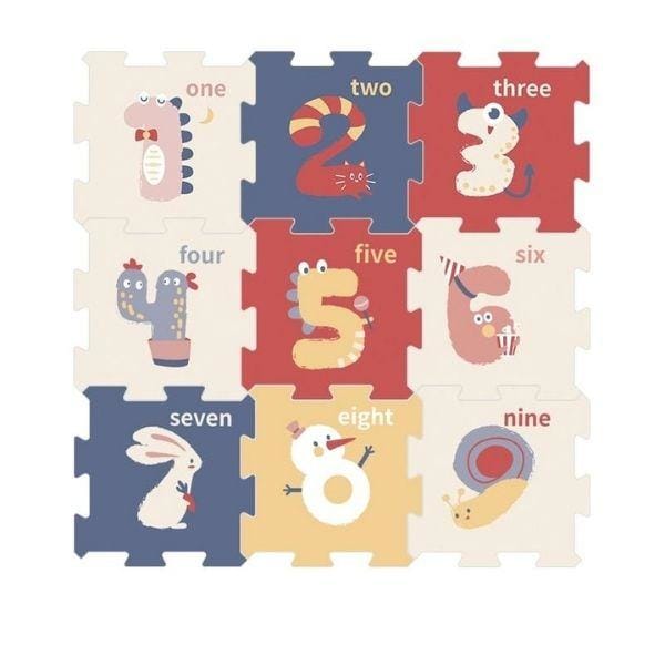 Puzzle Tapis Puzzle en mousse pour bébé 5 couleurs 9 pièces